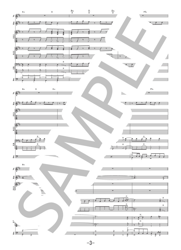 ビビった  /  キュウソネコカミ (バンドスコア） / 中級 - サンプル譜面 3/5