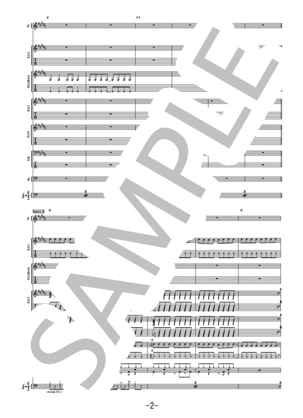 independent  /  浜崎あゆみ（バンドスコア） (浜崎 あゆみ) / 中級 - サンプル譜面 2/5