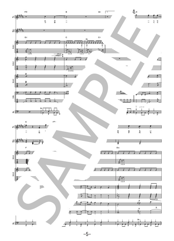 リフレイン  /  CUNE (バンドスコア） / 中級 - サンプル譜面 5/5