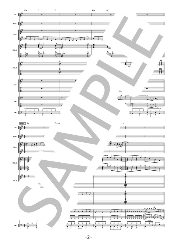 背景ロマン  /  19(ジューク）（バンドスコア） (１９) / 中級 - サンプル譜面 2/5