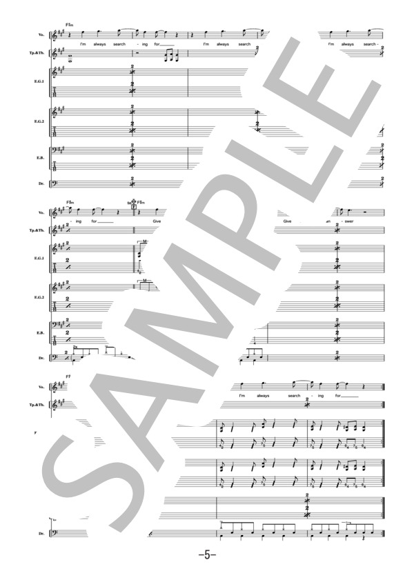 Searching  /  POTSHOT(バンドスコア） / 中級 - サンプル譜面 5/5