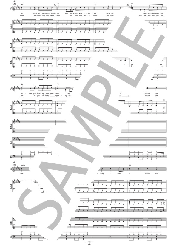 Cuomo  /  ELLEGARDEN (バンドスコア） / 中級 - サンプル譜面 2/3