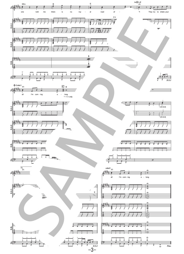 Cuomo  /  ELLEGARDEN (バンドスコア） / 中級 - サンプル譜面 3/3