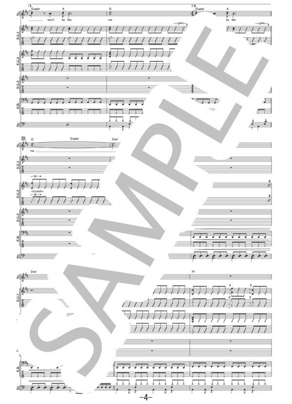 Good Morning Kids  /  ELLEGARDEN  (バンドスコア） / 中級 - サンプル譜面 4/5