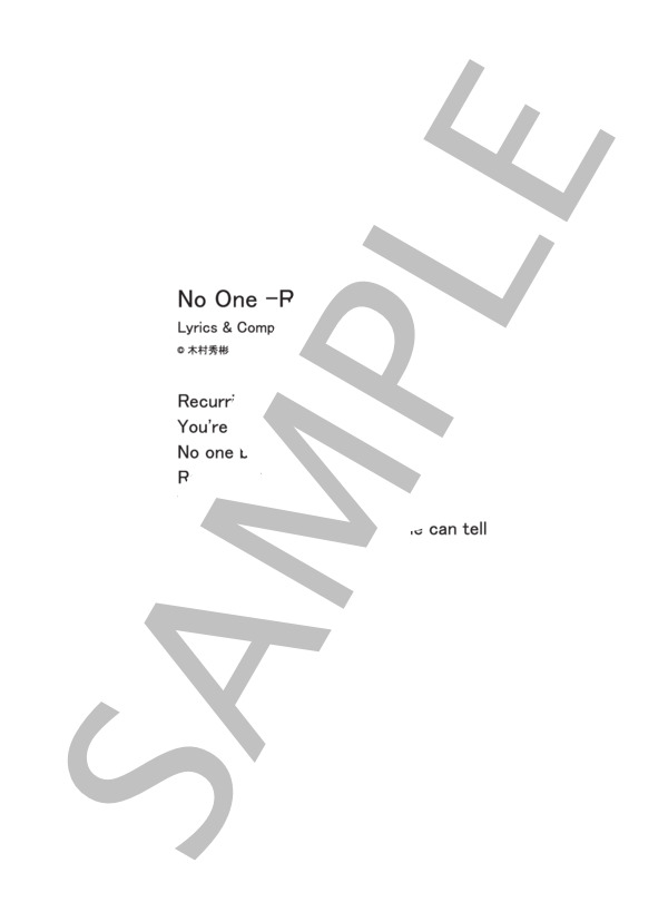 No One -Reprise-  /  木村秀彬 (ピアノソロ譜） (木村 秀彬) / 中級 - サンプル譜面 4/4
