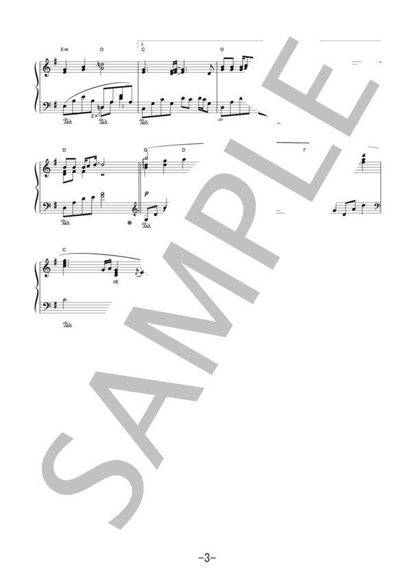 HAPPINESS  /  中村幸代 ～ドラマ『金曜日の恋人たちへ』サウンドトラックより (ピアノソロ譜） (中村 幸代) / 中級 - サンプル譜面 3/3