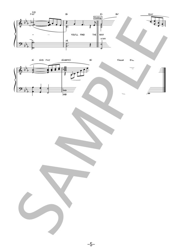 FIND THE WAY  /  中島美嘉 (ピアノソロ譜） (中島 美嘉) / 中級 - サンプル譜面 5/5