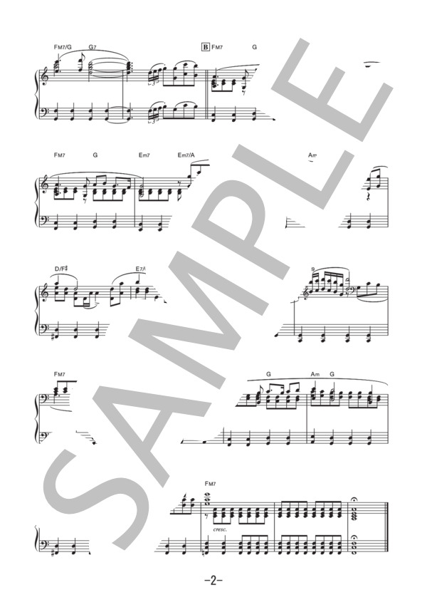 The Summer Wars  /  松本晃彦 (ピアノソロ譜） (松本 晃彦) / 中級 - サンプル譜面 2/2