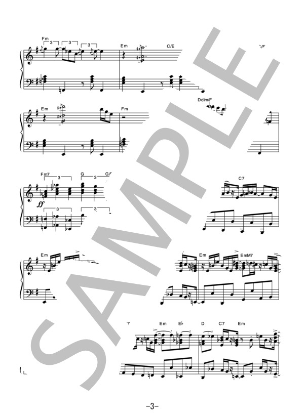 古畑任三郎のテーマ  /  『警部補 古畑任三郎』より (本間勇輔) (ピアノソロ譜） (本間 勇輔) / 中級 - サンプル譜面 3/5