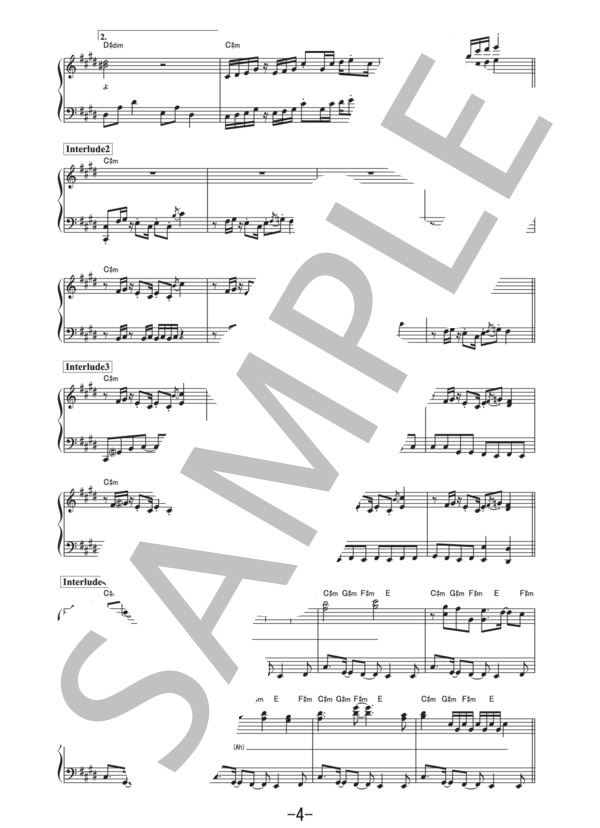 オトナチック  /  ゲスの極み乙女。 (ピアノソロ譜） / 中級 - サンプル譜面 4/5