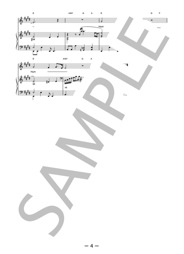 おやすみなさい  /  aiko (ピアノ＆ヴォーカル譜） / ピアノ弾き語り 中級 - サンプル譜面 4/5