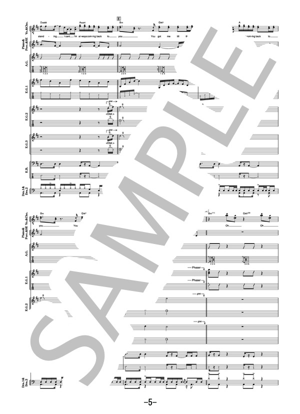 Always coming back  /  ONE OK ROCK (バンドスコア） / その他 - サンプル譜面 5/5