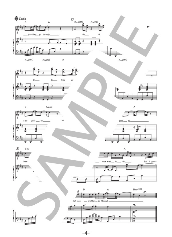 Always coming back  /  ONE OK ROCK (ピアノ&ヴォーカル譜） / ピアノ弾き語り その他 - サンプル譜面 4/5