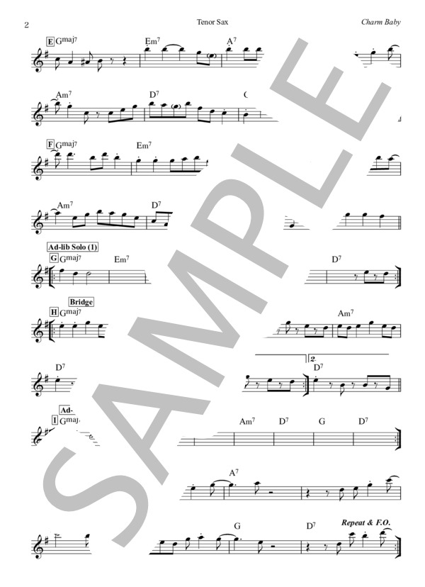 Charm Baby - Sonny Rollins(サックス用リードシート） (ソニー・ロリンズ) / メロディ 初〜中級 - サンプル譜面 4/5