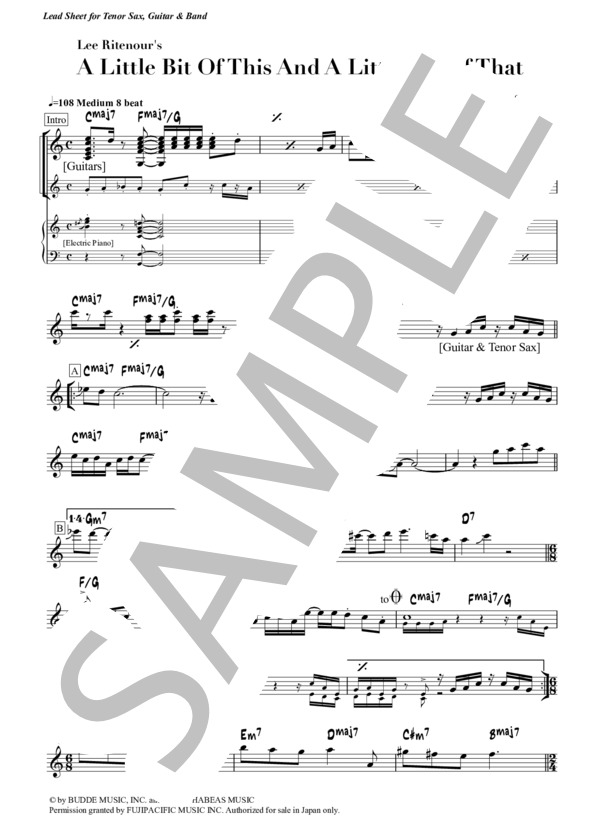 楽譜】A Little Bit Of This And A Little Bit Of That - Lee