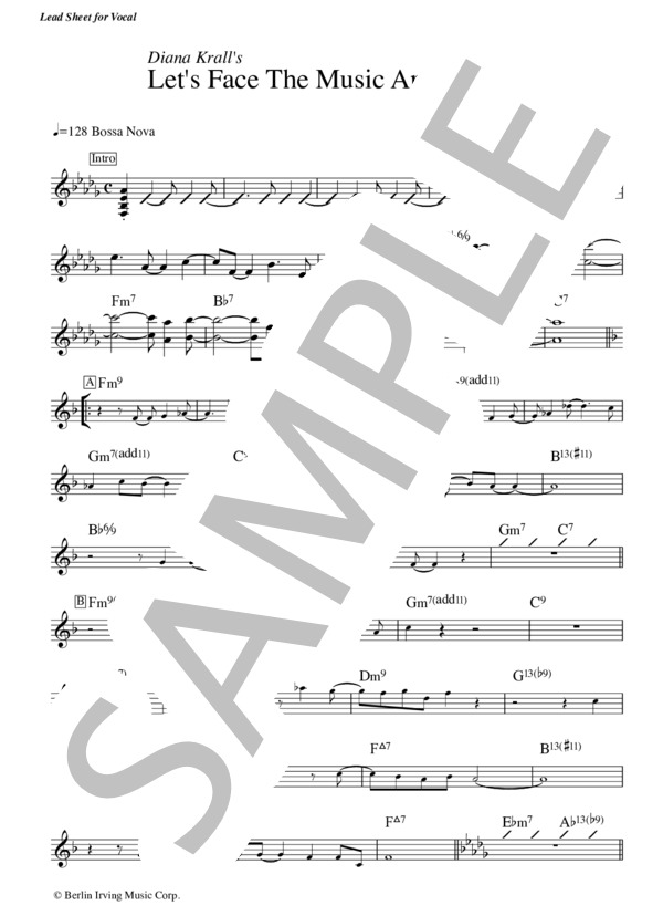 楽譜】Let's Face The Music And Dance - Diana Krall リードシート