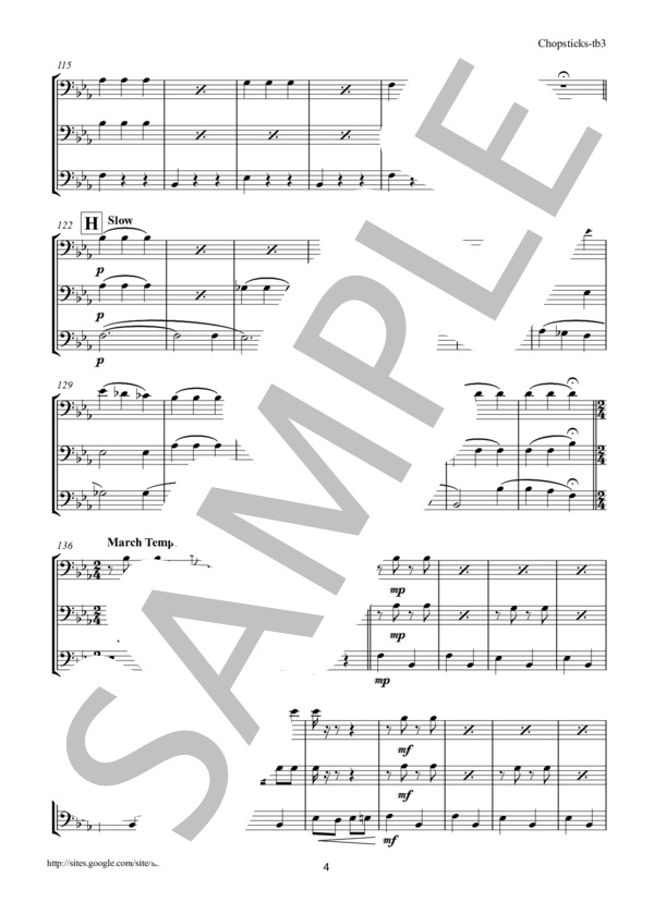 チョップスティック トロンボーン3重奏 (EUPHEMIA ALLEN) / その他 - サンプル譜面 4/5