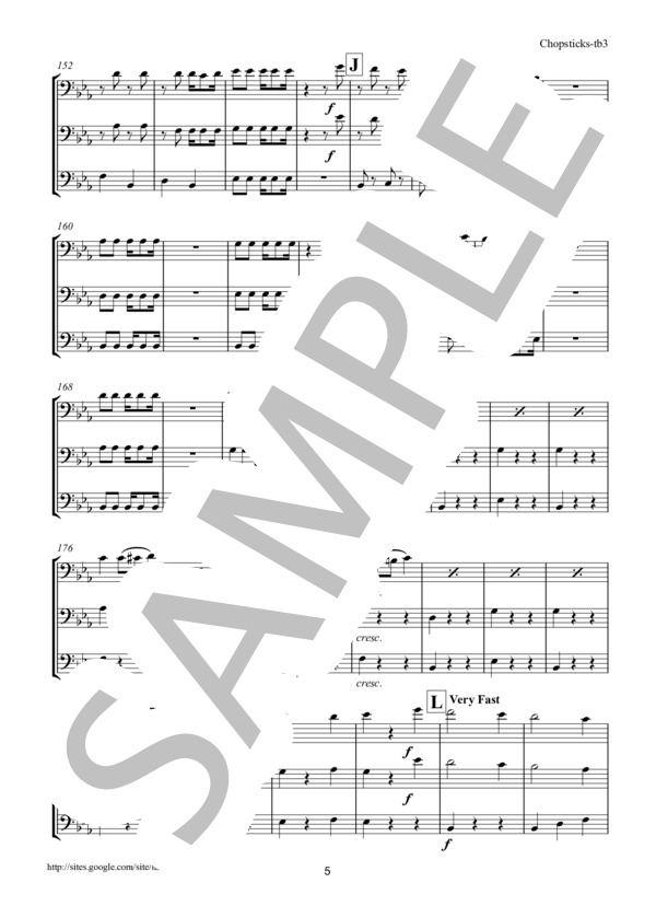 チョップスティック トロンボーン3重奏 (EUPHEMIA ALLEN) / その他 - サンプル譜面 5/5