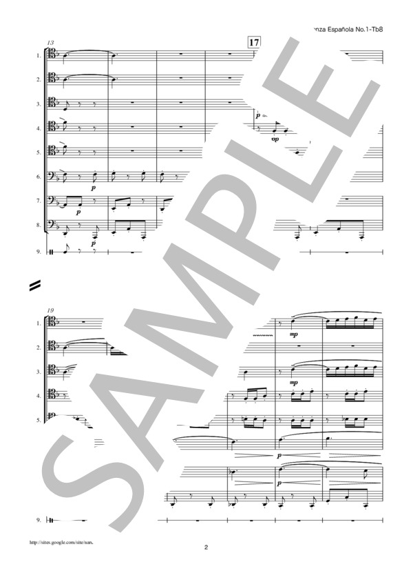 スペイン舞曲（ファリャ) トロンボーン8重奏 (マヌエル・デ・ファリャ) / その他 - サンプル譜面 2/5