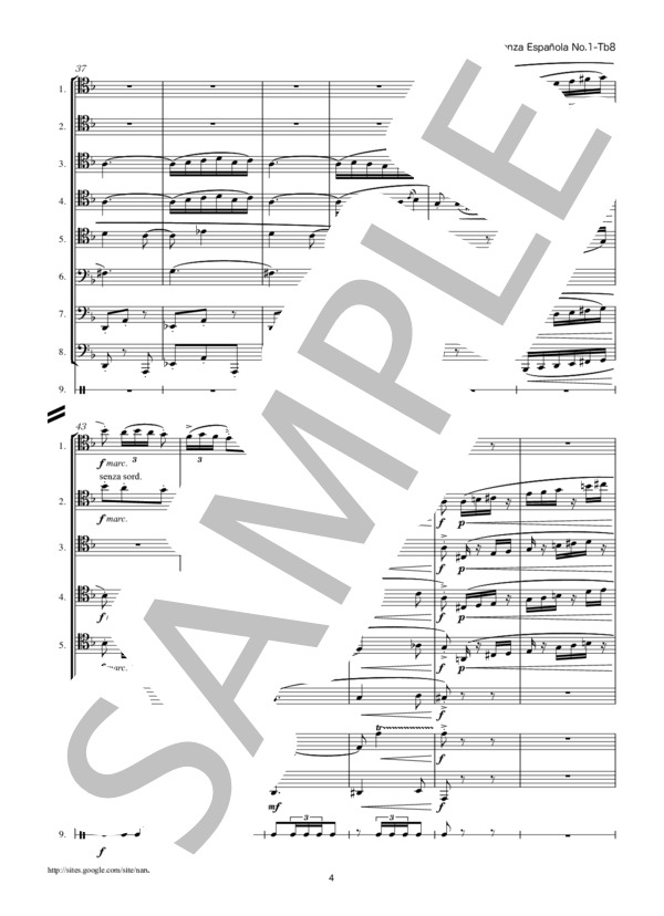 スペイン舞曲（ファリャ) トロンボーン8重奏 (マヌエル・デ・ファリャ) / その他 - サンプル譜面 4/5