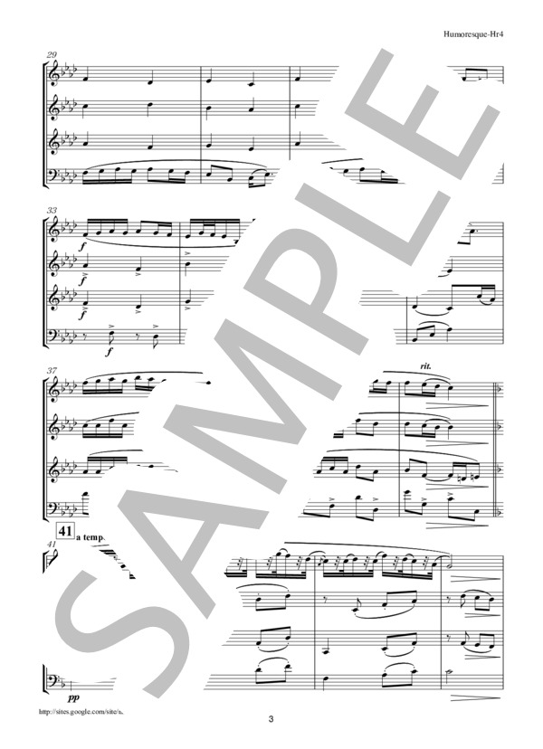 ユーモレスク ホルン4重奏 (アントニン・ドヴォルザーク) / その他 - サンプル譜面 3/5