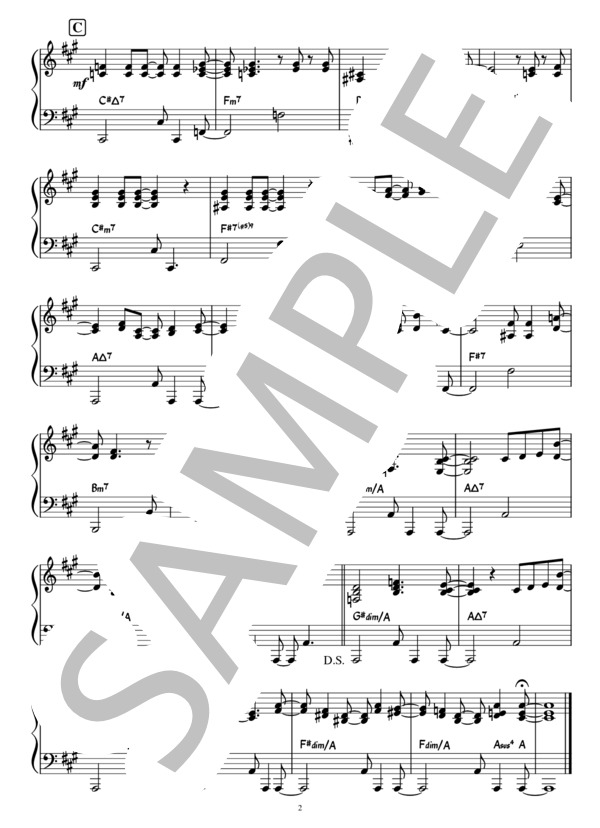 パワー・フラワー / スティーヴィー・ワンダー（ピアノ楽譜） (Stevie Wonder) / ピアノソロ 初〜中級 - サンプル譜面 2/2