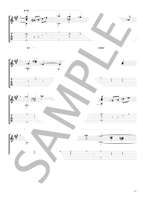 ファシネーション（魅惑のワルツ) ギターソロ (フェルモ・ダンティ・マルケッティ) / 初〜中級 - サンプル譜面 2/5