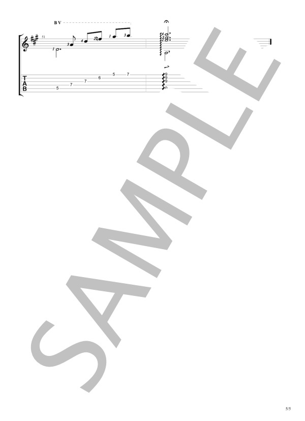 ファシネーション（魅惑のワルツ) ギターソロ (フェルモ・ダンティ・マルケッティ) / 初〜中級 - サンプル譜面 5/5
