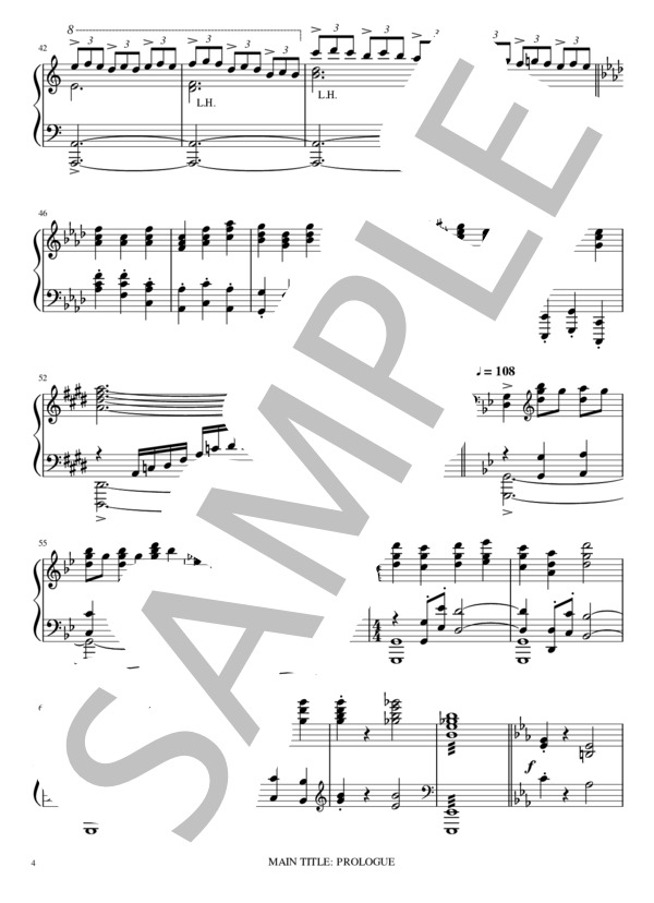 【上級】MAIN TITLE：PROLOGUE / ディズニー2017実写版「美女と野獣」 (アラン・メンケン) / ピアノソロ 上級 - サンプル譜面 4/5