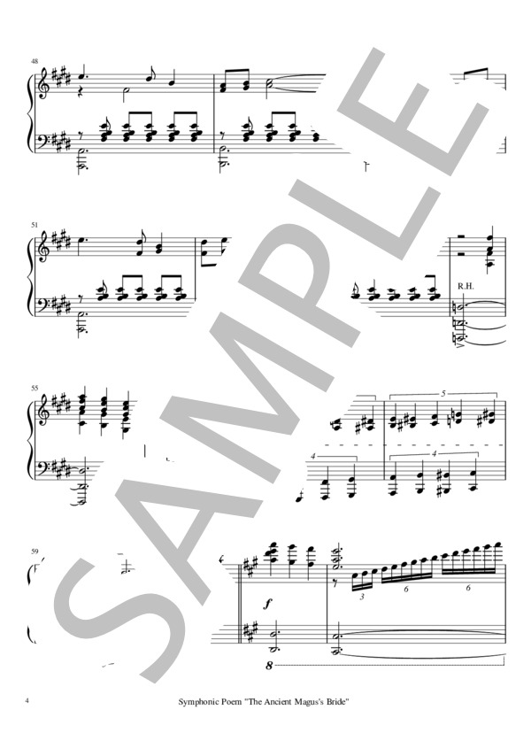 【魔法使いの嫁】Symphonic Poem “The Ancient Magus’s Bride” / ピアノソロ 上級上 (松本 淳一) / 上級 - サンプル譜面 4/5