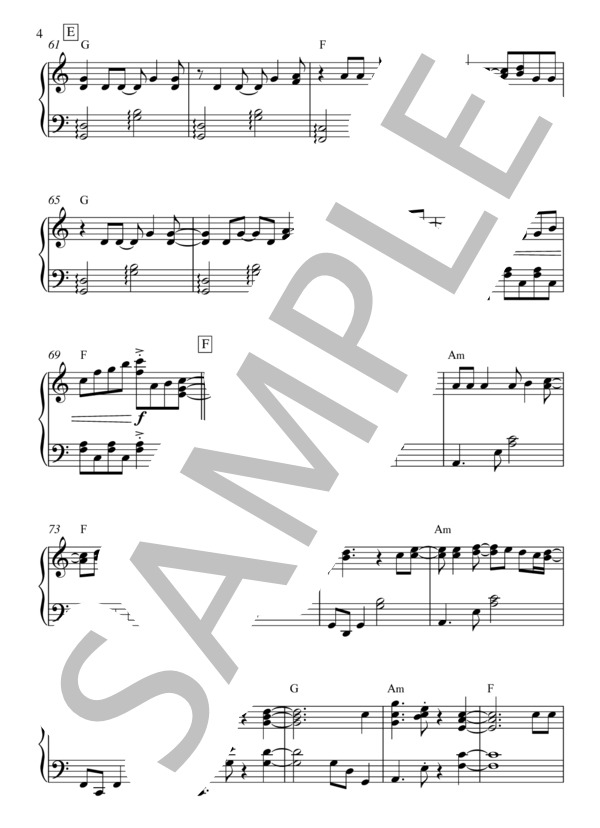 Let It Go ～ありのままで～（ハ長調）ピアノ楽譜 中級 (松 たか子) / ピアノソロ 中級 - サンプル譜面 4/5