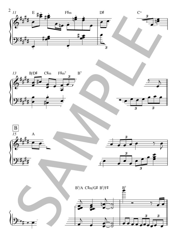 In Summer ～あこがれの夏～ ピアノ楽譜 中級 (JOSH GAD) / ピアノソロ 中級 - サンプル譜面 2/4