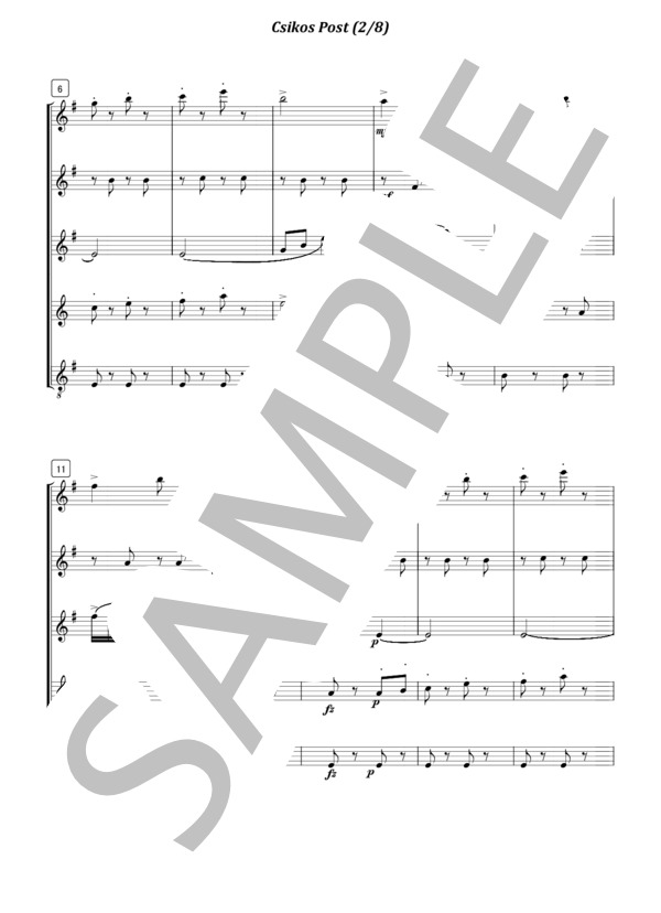 クシコスの郵便馬車（ネッケ) フルート5重奏 (カルル・ライネッケ) / アンサンブル木管 その他 - サンプル譜面 2/5