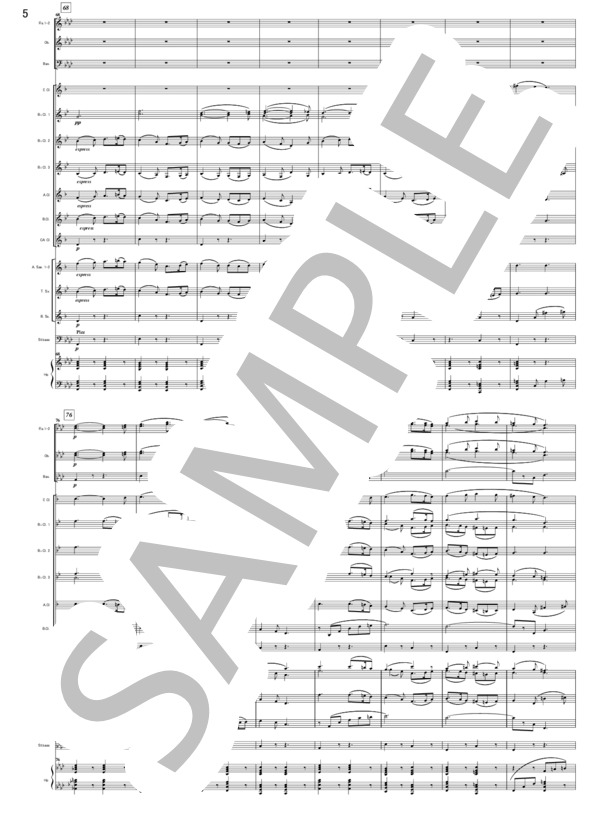 グリーンスリーブスによる幻想曲 吹奏楽木管フル編成アレンジ (WILLIAMS・VAUGHAN) / 吹奏楽パート 初〜中級 - サンプル譜面 5/5