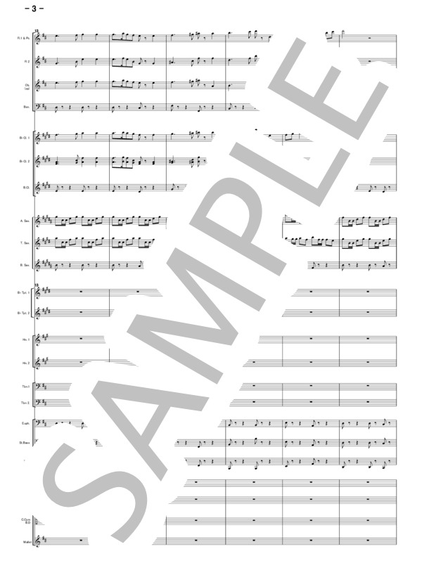 コーカサスの風景Ⅱ「イベリア」より グルジア行進曲(I.イワノフ) 吹奏楽小編成アレンジ） (イッポリトフ イワノフ) / 吹奏楽パート 中〜上級 - サンプル譜面 3/5