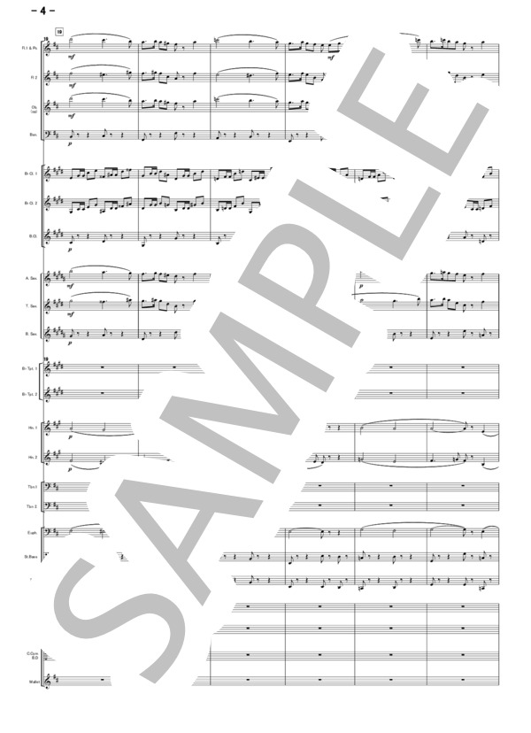 コーカサスの風景Ⅱ「イベリア」より グルジア行進曲(I.イワノフ) 吹奏楽小編成アレンジ） (イッポリトフ イワノフ) / 吹奏楽パート 中〜上級 - サンプル譜面 4/5