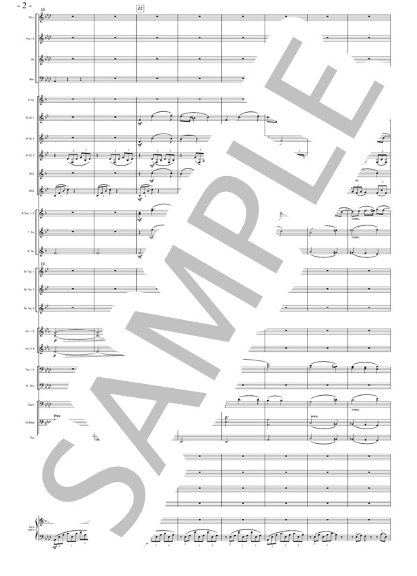 バレエ組曲「タラス・ブリーバより グランドアダージョ(R.グリエール) 吹奏楽大編成アレンジ (レインゴリト・グリエール) / 吹奏楽パート 中〜上級 - サンプル譜面 2/5