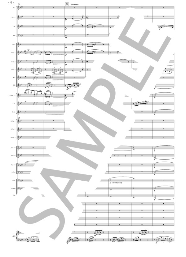 バレエ組曲「タラス・ブリーバより グランドアダージョ(R.グリエール) 吹奏楽大編成アレンジ (レインゴリト・グリエール) / 吹奏楽パート 中〜上級 - サンプル譜面 4/5