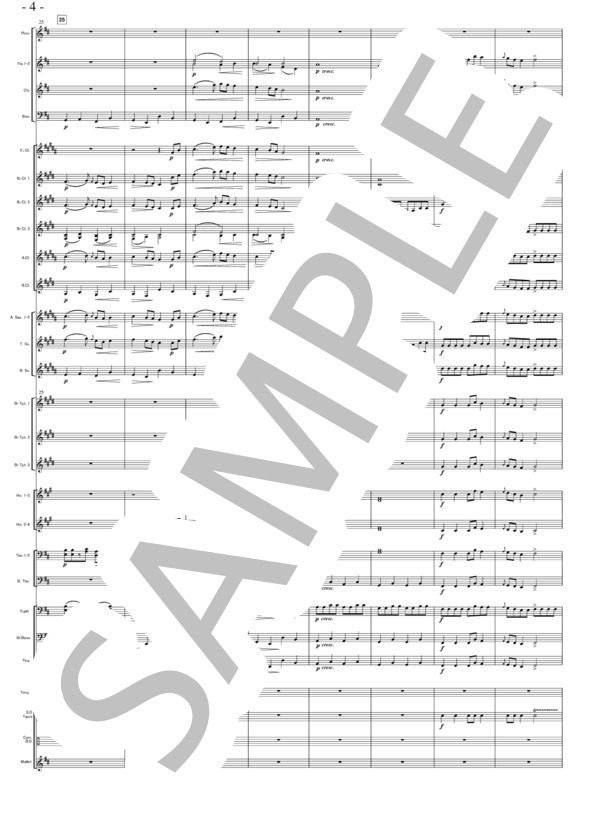Raymonda, Op. 57 (Complete Ballet)”Garcons arabes” (Glazunov Alexander K.) / 吹奏楽パート 中〜上級 - サンプル譜面 4/5