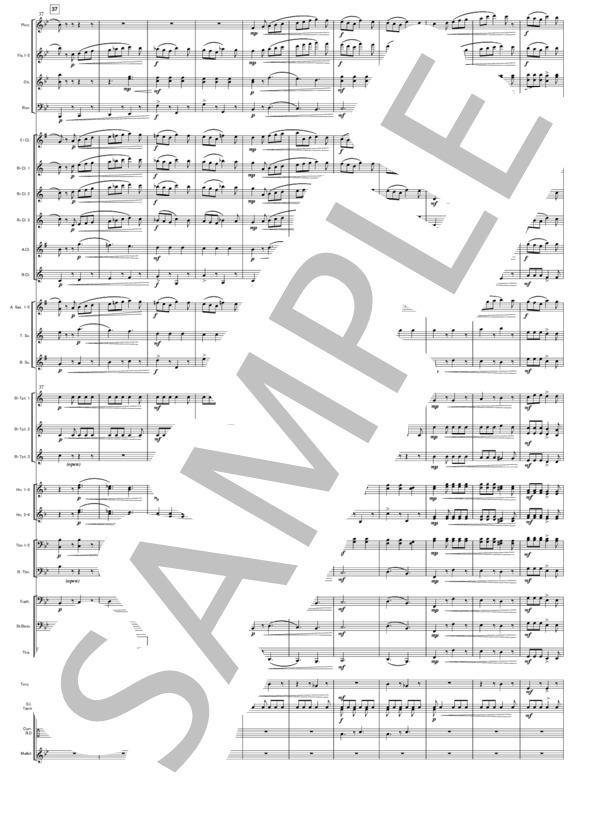 Raymonda, Op. 57 (Complete Ballet)”Entree des Sarrazins” (Glazunov Alexander K.) / 吹奏楽パート 中〜上級 - サンプル譜面 4/5
