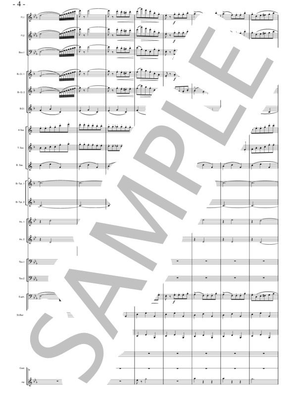 バレエ音楽「くるみ割り人形」より チョコレートの踊り（小編成） (ピョートル・イリイチ・チャイコフスキー) / 吹奏楽パート 初〜中級 - サンプル譜面 4/5