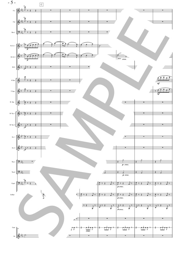 バレエ音楽「くるみ割り人形」より チョコレートの踊り（小編成） (ピョートル・イリイチ・チャイコフスキー) / 吹奏楽パート 初〜中級 - サンプル譜面 5/5