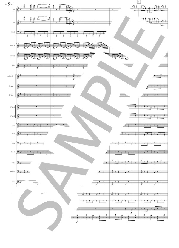 バレエ音楽「くるみ割り人形」より  中国の踊り（小編成） (ピョートル・イリイチ・チャイコフスキー) / 吹奏楽パート 初〜中級 - サンプル譜面 5/5