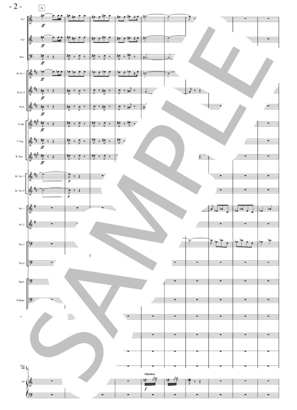 交響組曲「パリ」よりⅡ.郊外(J.イベール）カットあり 冒頭のみ (イベール・ジャック) / 吹奏楽パート 初〜中級 - サンプル譜面 2/5