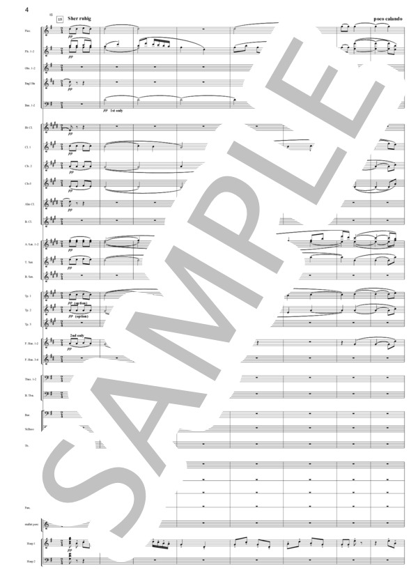 歌劇「火の災い」より 愛の情景(Rシュトラウス）（吹奏楽編曲） (リヒャルト・シュトラウス) / アンサンブル打楽器 上級 - サンプル譜面 4/5