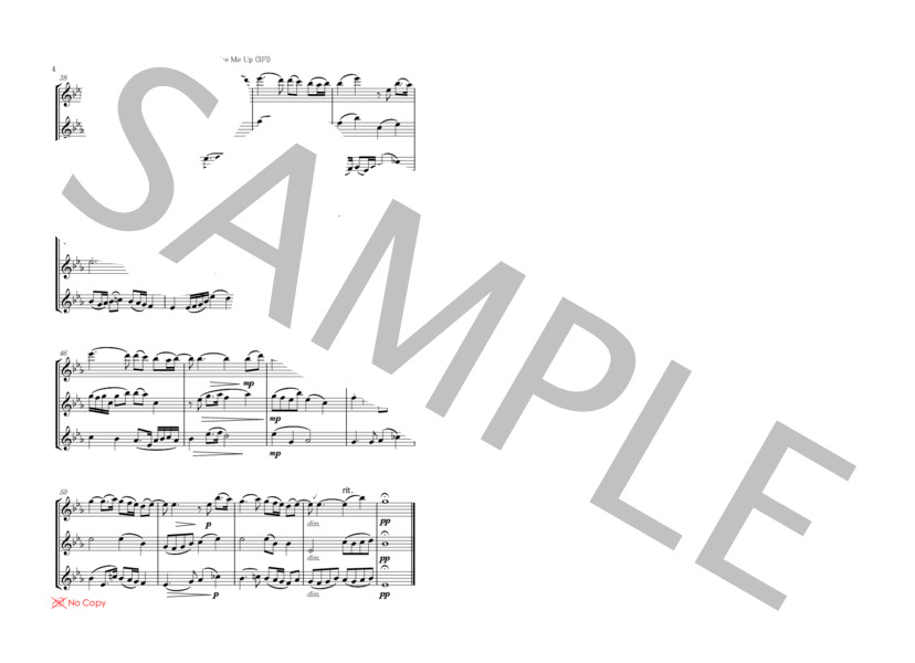 ユー・レイズ・ミー・アップ / フルート三重奏 (ロルフ・ラヴランド) / アンサンブル木管 その他 - サンプル譜面 2/5