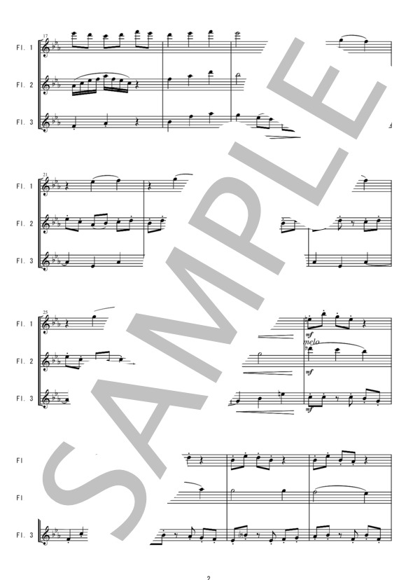 FT023 虹のワルツ1～3楽章 / 井関るみ(3Flutes) (井関 るみ) / フルート その他 - サンプル譜面 2/5