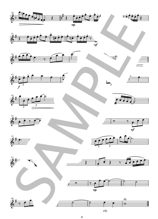 FQG020 卒業写真 / 荒井由実（アルト、バスを含むフルート四重奏） (GRACE) / その他 - サンプル譜面 4/5