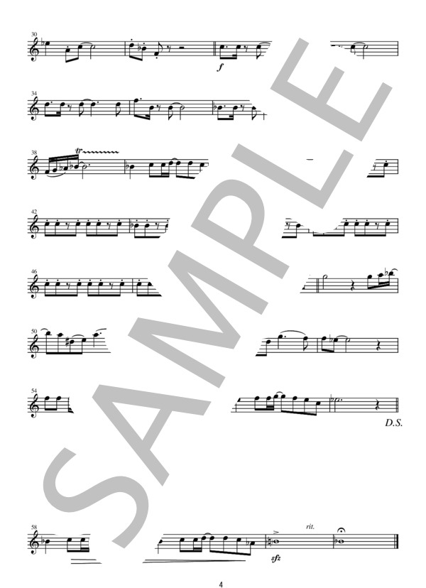 FQG022 中央フリーウェイ / 荒井由実（アルト、バスを含むフルート四重奏） (GRACE) / その他 - サンプル譜面 4/5