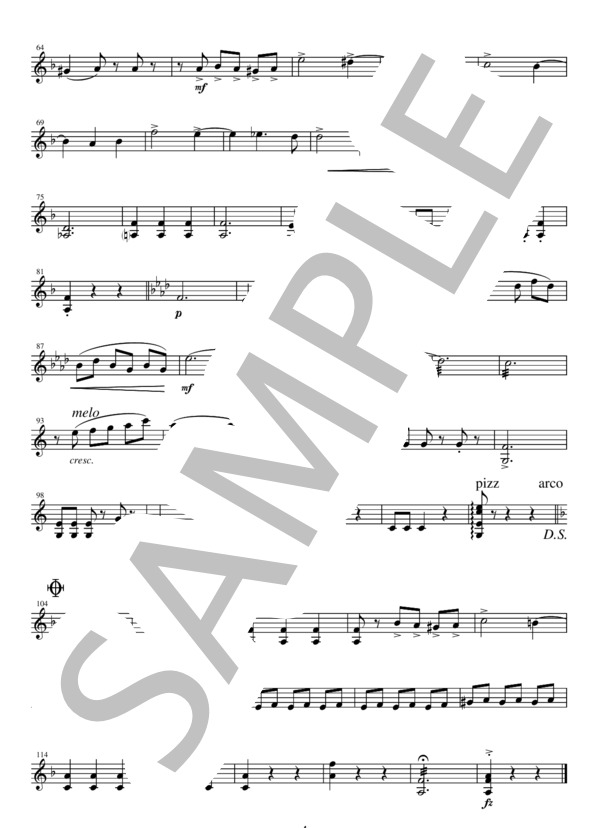 FVC008 メリーウィドウ・ワルツ / F.レハール：フルート、バイオリン、チェロの三重奏 (フランツ・レハール) / ヴァイオリン その他 - サンプル譜面 4/5